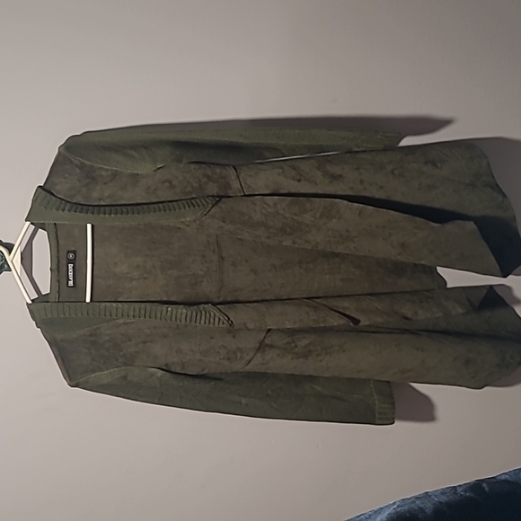 Blank NYC olive green suede hooded cardigan sz xs - Picture 1 of 6